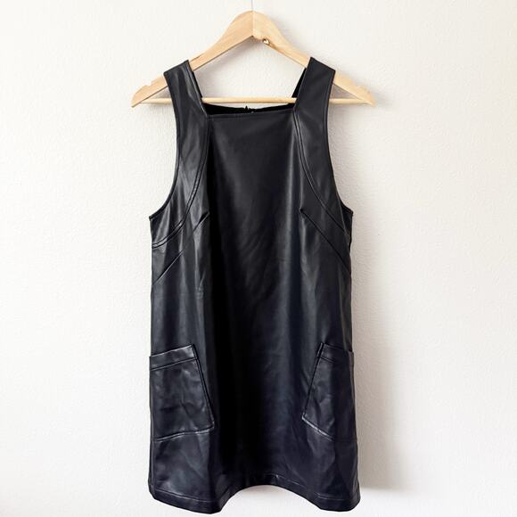 MAEVE x ANTHROPOLOGIE | Sleeveless Faux Vegan Leather Mini Shift Dress | Medium - Picture 2 of 7